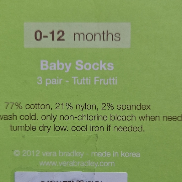 Vera Bradley Baby Socks - Tutti Frutti - Picture 3 of 6